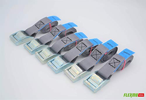 FLEXMO | Spanngurte Set mit Klemmschloss | 14 Stück | 3,5m lang | 25mm breit | 350 daN | Befestigungsriemen | Zurrgurte in Profi-Qualität von Kögl – Bild 4