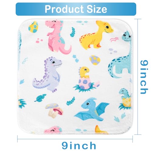 Image of Baby Washcloths, 24Pack Baby Wash Cloths Extra Soft & Ultra Absorbent, Baby Towels and Washcloths Face Towels for Unisex Boys Girls Body, Washclothes Gentle on Sensitive Skin, 9x9 Purple Dinosaur