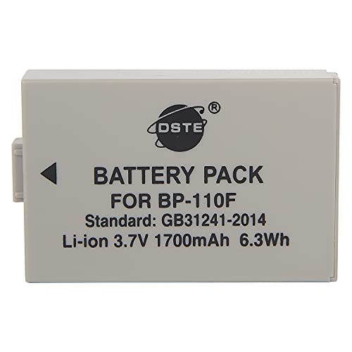 Batería de repuesto DSTE compatible con cámara BP 110 BP 110F y Canon iVIS HF R21 VIXIA HF R20 R21 R200 LEGRIA HF R26 R27 R28 R205 R206