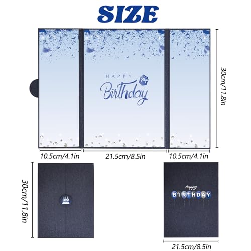 Image of Crenics Blue and Black Birthday Decorations for Women Men, Creative Birthday Guest Signature Book Alternative 18 inch x 12 inch, Awesome Birthday Gifts for Girls or Boys