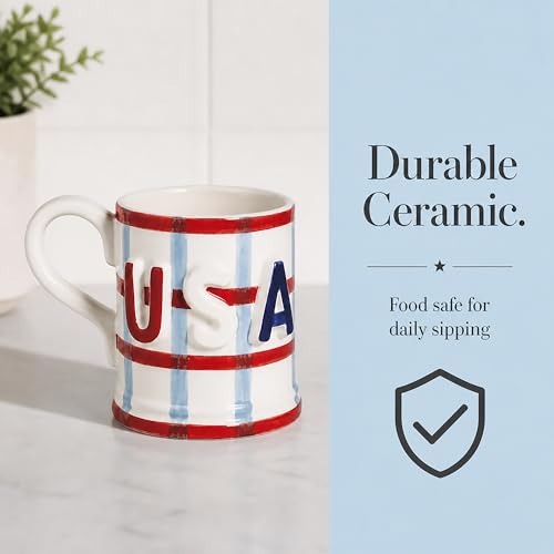 Taza Mud Pie Americana Roja 15 oz miniatura 3