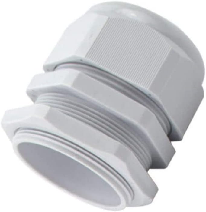 PG Gland White Pack of 5 pcs, Dust Proof Nylon Cable Gland With Locknut Ideal For Junction/connection Boxes Electrical Power, Tele & Data Cables, Instrumentation Control (PG-11)