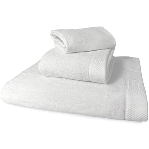 Bedvoyage 100% Organically Grown Viscose Derived From Bamboo Towels - 8Pc Highly Absorbent, Extra Large Organic Bath Towels, Washcloth & Luxury Hand Towels - Hotel Quality Towels White #TOP26