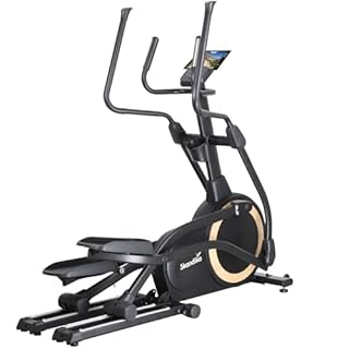 Skandika Vélo elliptique autoalimenté Carbon P25-G | Vélo elliptique d'appartement Pliable, jusqu'à 150 kg, 32 Niveaux de résistance, Bluetooth, Compatible avec apps | Appareil Cardio Training