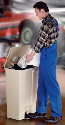 Contenedor de basura Rubbermaid Step-On 12 gal blanco miniatura 5