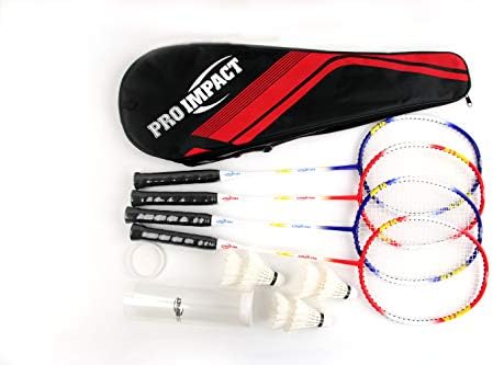 Badminton Racket Set - Lightweight Aluminum Head Rackets with Ste...