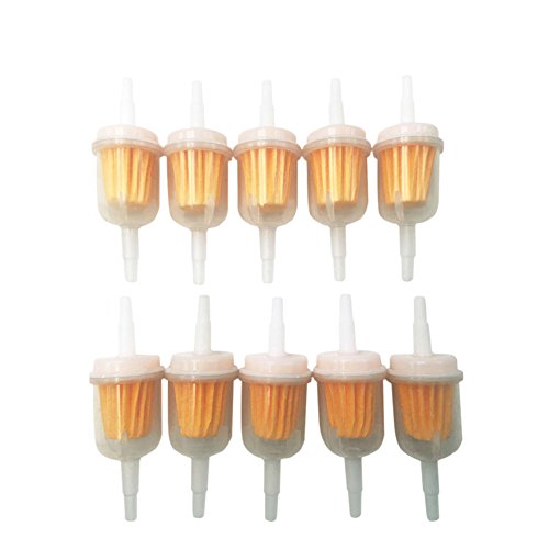 Zytc Gas Inline Fuel Filters Replaces Kawasaki Kohler Briggs Stratton John Deere 1/4 Inch X 5/16 Inch 10 Pack #TOP1