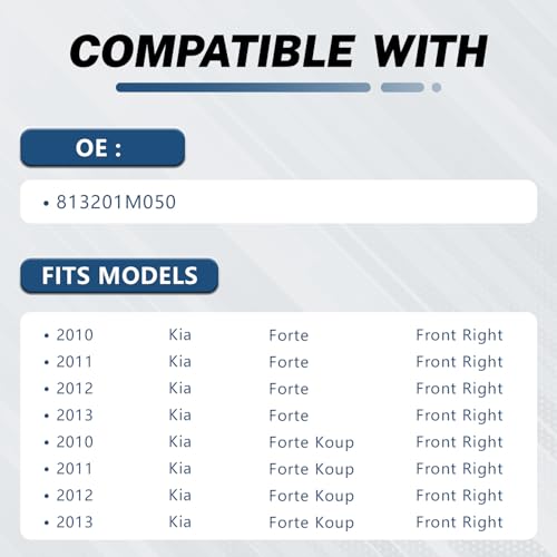 Image of KELOKE Door Latch Lock Actuator Compatible with Kia Forte 2010 2011 2012 2013, Kia Forte Koup 2010 2011 2012 2013 - w /Keyless Entry, Front Right Passenger Side, Replace# 81320-1M050, 813201M050