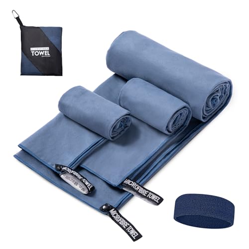 BOULEAWEL 3pcs Toalla Microfibra Juego,Toalla de Secado rápido,Toalla Gimnasio,...