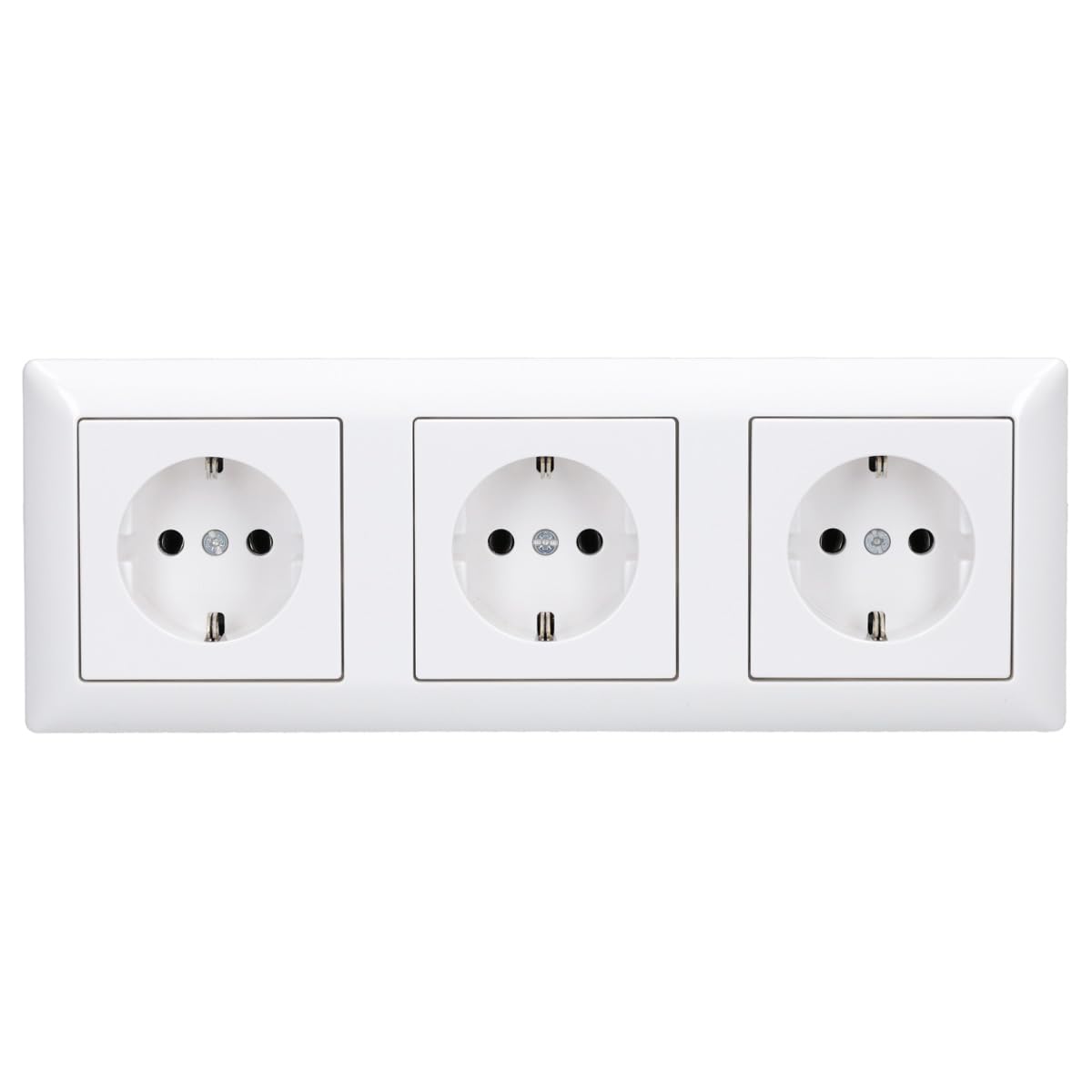 Jung AS500 prises A1520WW + cadre triple AS583WW - Kit complet blanc alpin brillant