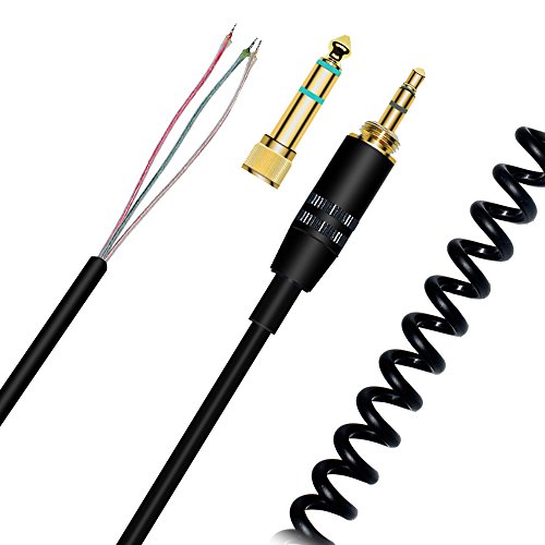 Sqrmekoko Extension Spring Relief Coiled Audio Cable for Sony MDR-7506 7509 MDR-V6 V600 V700 V900 ATH-M50 Headphones