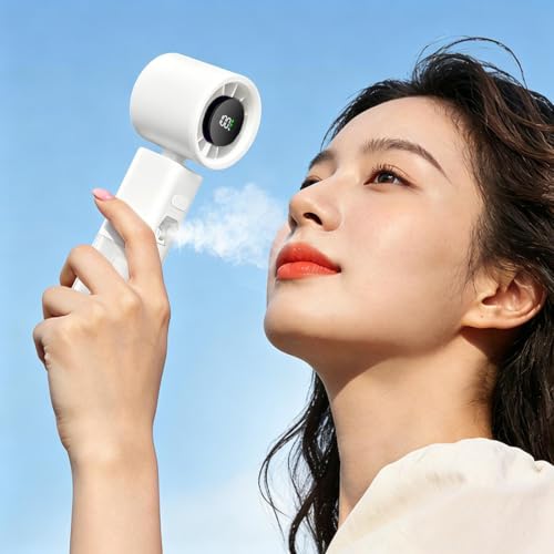 Mini ventiladores plegables de mano con pulverizador de niebla ajustable 4