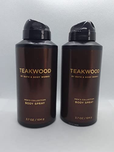 Bath and Body Works 2 Pack Men's Collection Deodorizing Body Spray. Teakwood. 3.7 Oz