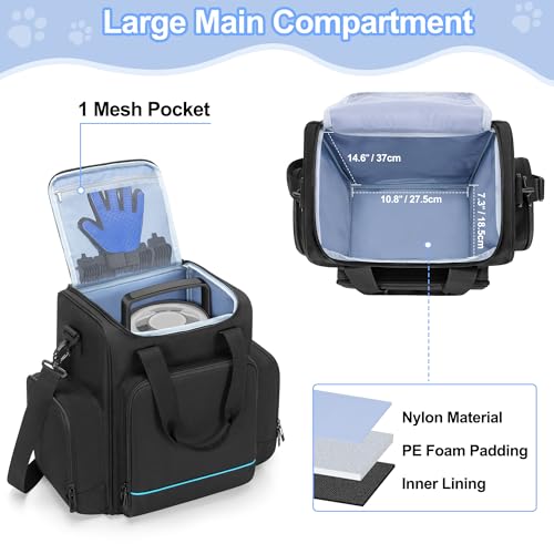 CURMIO Carrying Case Compatible with FM-02 Professional PLUS Grooming Vacuum Kit, Pet Grooming Kit Supplies Organizer Bag for Dog Cat Clippers, Brush, Scissors or Other Pet Supplies, BAG ONLY - Image 3