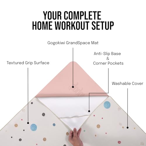 Image of Yoga Mat and Towel Set - 6x4 ft Large Workout Mat with Matching Yoga Towel, Non-Slip, Home-Friendly, Machine Washable, Ideal for Yoga, Pilates & Floor Workouts