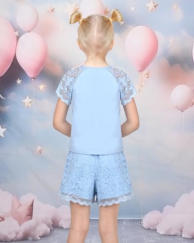 Image of Sunny Fashion Girls T-Shirt Top Short Pants Gym Active White Gray Heart