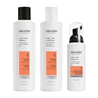 Nioxin Scalp Plus Hair Thickening System 4 for Colored or Dry Damaged Hair with Progressed Thinning (Pack of 3)