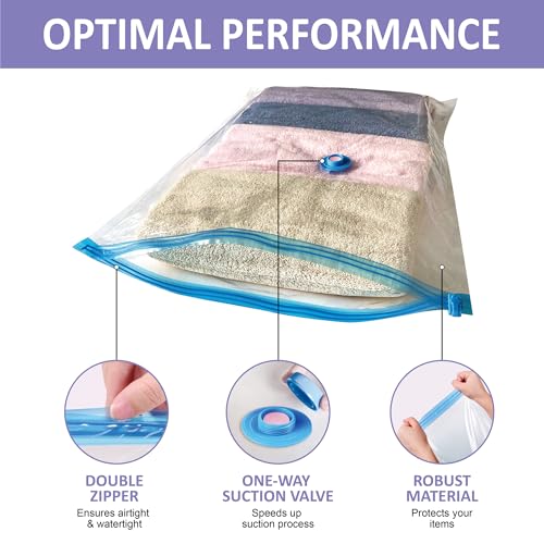 Image of Electric Pump Vacuum Storage Bags - 22 Combo (3 Large /3 Jumbo /8 Medium /8 Small) Space Saver Seal Bags for Clothes, Comforters, Blankets, Bedding