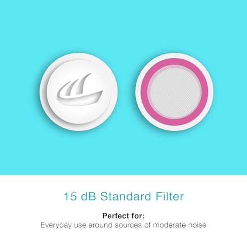 Image of MEE audio 15 dB Replacement Filters for Earplugs - Works with Custom and Universal Filtered Earplugs, High Fidelity (Pair, White /Purple)
