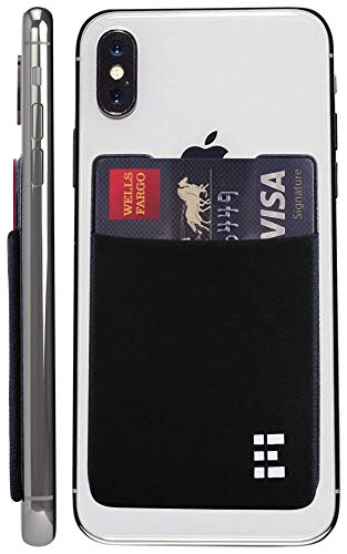 Zero Grid Cell Phone Credit Card Holder Stick On Wallet Case w/RFID Blocking (Midnight)