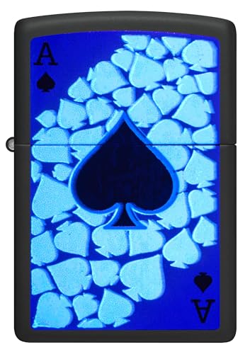 Encendedor Zippo Ace of Spades Black Matte miniatura 2