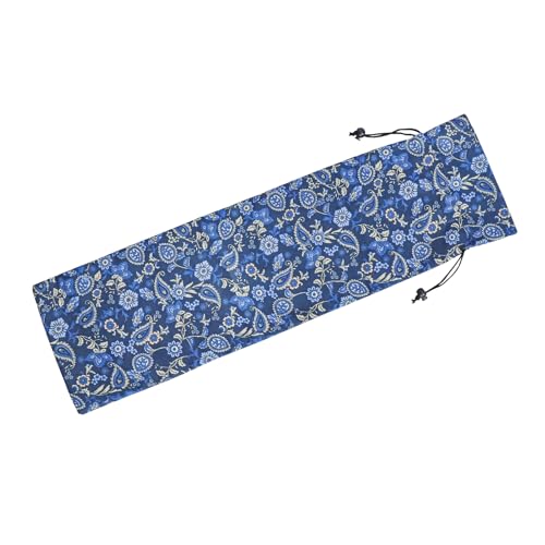 Jongyance Blue Protective Sleeve for Mahjong Racks & Pushers, American Mah-Jongg Accessory, Printed Drawstring Bag 23.6”(Empty Bag Only