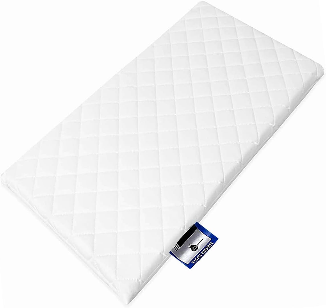 Baby Mattress Foam QUILTED AND BREATHABLE CRADLE/PRAM/SWING/COT/CRIB MATTRESS SQUARE CORNERS (84x38x4 cm)