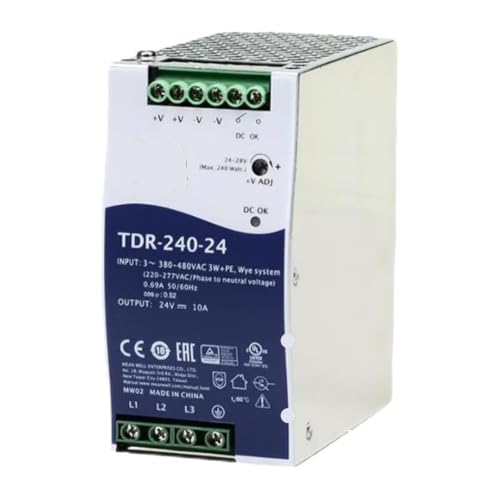 Alimentation sur rail DIN TDR-240-24 triphasée pour armoire industrielle