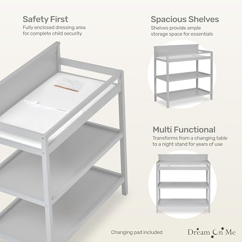 Image of Dream On Me Jax Universal Changing Table, Pebble Grey 34x20x40 Inch (Pack of 1)