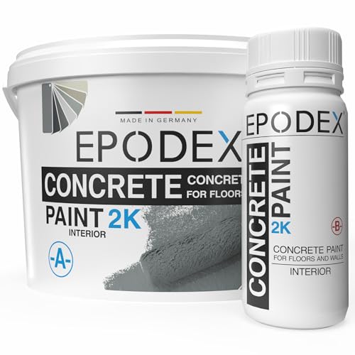 EPODEX 2K CONCRETE PAINT | Concrete Floor Paint, Epoxy Garage Paint | Waterproof | Basement, Garage, Workshop | Indoor and Covered Outdoor Use | 1.8kg (7m² for 2 coats)