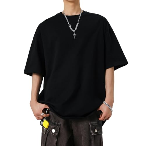 [SoarUnique] 厚手Tシャツ メンズ 9.17オンス｜綿81% ドロップショルダー｜ゆったり オーバーサイズ 半袖｜春秋対応 体型カバー｜ルームウェア 部屋着 外出着の商品画像（Amazon）