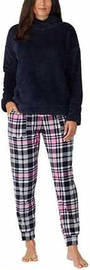 Jane and Bleecker Ladies Cozy Fleece Lounge Pajama Set (BLUE, LARGE)