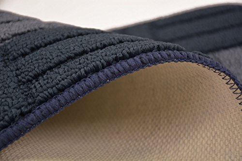 Kitchen Bathroom Hallway Entry Mat Doormat Rug Slip Skid Resistant Rubber Back Greek Key Blocks Design (Blue, 18 in x 30 in Mat)