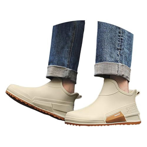 Generisch Weit Regenstiefel Gummistiefel Damen Leicht rutschfest Gartenschuhe Halbhoch Stiefel Chelsea Boots Bunt - Lässig PVC