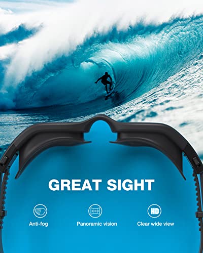 Zionor Swim Goggles, G1 Se Swimming Goggles Anti-Fog For Adult Men Women, Uv Protection, No Leaking (Clear Blue Lens Black Frame) #TOP4