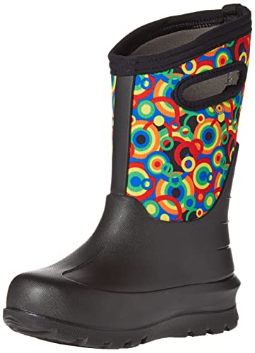 Bogs Kids Neo Classic Boot, Circle Geo Print - Black, Size 3 Big Kid