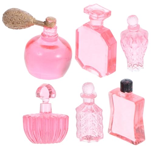 Flacons de parfum miniatures réalistes en résine : lot de 6 accessoires haute fidélité