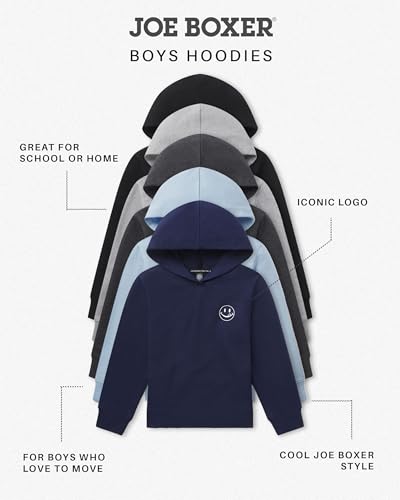 JOE BOXER French Terry Boys Hoodies, Comfy Kids Hoodies, Classic Boys Sweatshirts, Loungewear for Boys4
