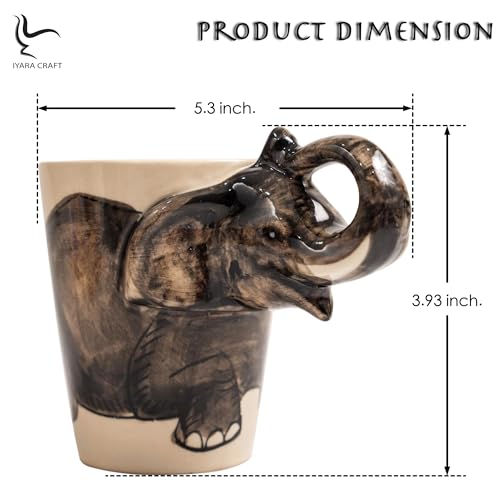 Taza de Cerámica con Diseño Elefante 3D 11 oz miniatura 2