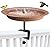 Garbuildman Deck Mounted Bird Bath Bowl Spa Birdfeeder & Adjustable Unheated Birdbath with Heavy Duty Clamp for Outdoor Garden, Oval Style, Brown