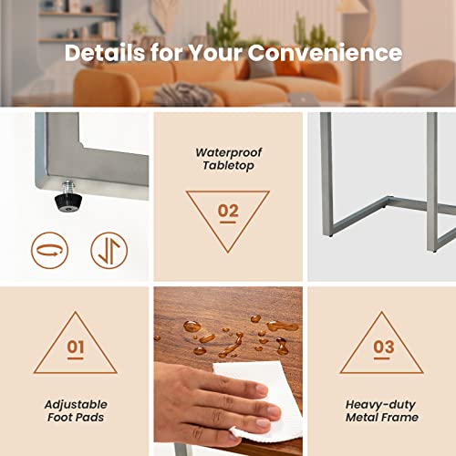 Giantex Set Of 3 Nesting Coffee Tables, Stackable Square End Table With Wood Grain Tabletop And Heavy-Duty Metal Frame, Multifunctional C-Shaped Accent Table For Living Room, Bedroom, Study #TOP5