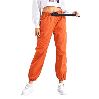 orange cargo trousers womens