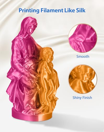 Image of DURAMIC 3D Silk Dual Color PLA Filament Shinny High Gloss Finish 1.75mm | 3D Printing Filament with Cardboard Spool,No-Tangling Neatly Wound Dimensional Accuracy 99% + /- 0.03mm 1KG Silk Gold Magenta