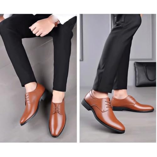 Classic Lace-Up Oxford Shoes for Men Leather Formal Dress Business Wedding Office Footwear for Professional Outfits2