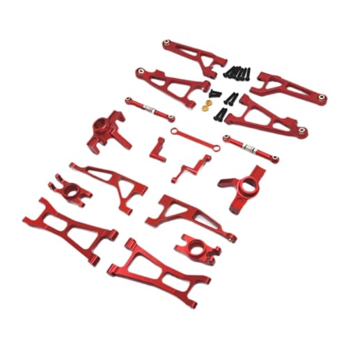 Zanthicia Mejore el manejo de su vehículo RC con un conjunto de dirección varilla dirección automóvil RC diseñado por expertos que ofrece mayor precisión y rendimiento. Piezas metal 1/16, Rojo