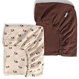 Breathable Muslin Crib Sheets for Boys 2 Pack Organic Cotton Crib Sheets Neutral for Baby Girls Soft Sheets Fitted Toddler Bed&Standard Crib Mattress 28