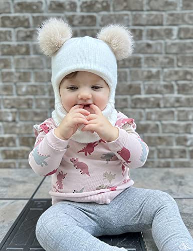 Toddler Kids Winter Hat Scarf Set Baby Girl Boy Fleece Lined Beanie Snow Hat Hood 1-4T #TOP7