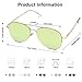 SOJOS Classic Aviator Mirrored Flat Lens Sunglasses Metal Frame with Spring Hinges SJ1030 with Gold Frame/Olivine Mirrored Lens