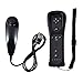 Remote Controller for Wii,Yudeg Wii Remote and Nunchuck Controllers with Silicon Case for Wii and Wii U（not Motion Plus） (Black)