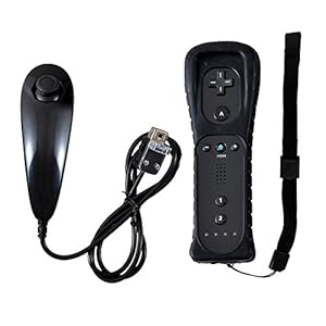 Remote Controller for Wii,Yudeg Wii Remote and Nunchuck Controllers with Silicon Case for Wii and Wii U（not Motion Plus）